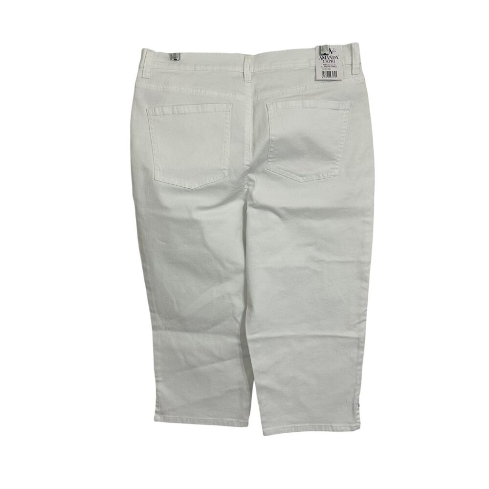Gloria Vanderbilt Womens Amanda Capri Pants White Size 14 NWT Beachy Summer - Picture 2 of 12